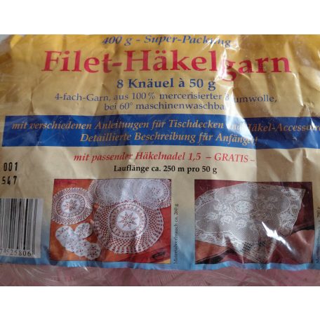 400g mercerizált pamut horgolófonal