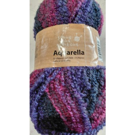 220g Aqvarella buklé fonal 75% poliakril+ 22% gyapjú+ poliészter 