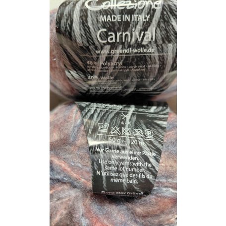 100g Collezione Carnival fonal 40% poliakril+ 40% gyapjú+ poliamid