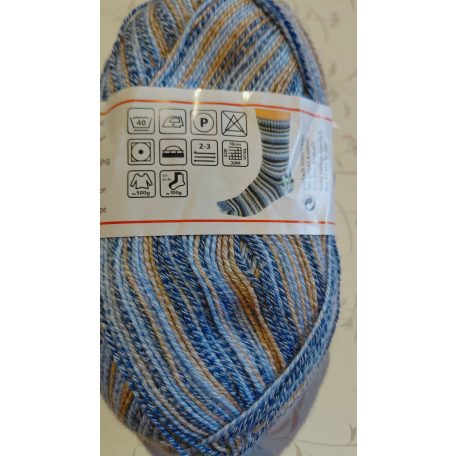 100g Regia Cotton Surf Color zoknifonal 41% szűz gyapjú+ 34% pamut+ poliamid